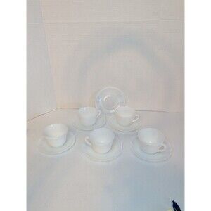 VTG MacBeth Evans Monax American Sweetheart Depression 5 Cups & 6 Saucers